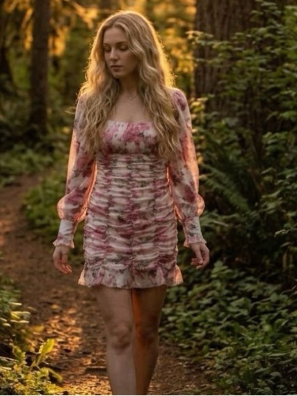 Vintage Cascading Roses Prettiest Fairy Dress S